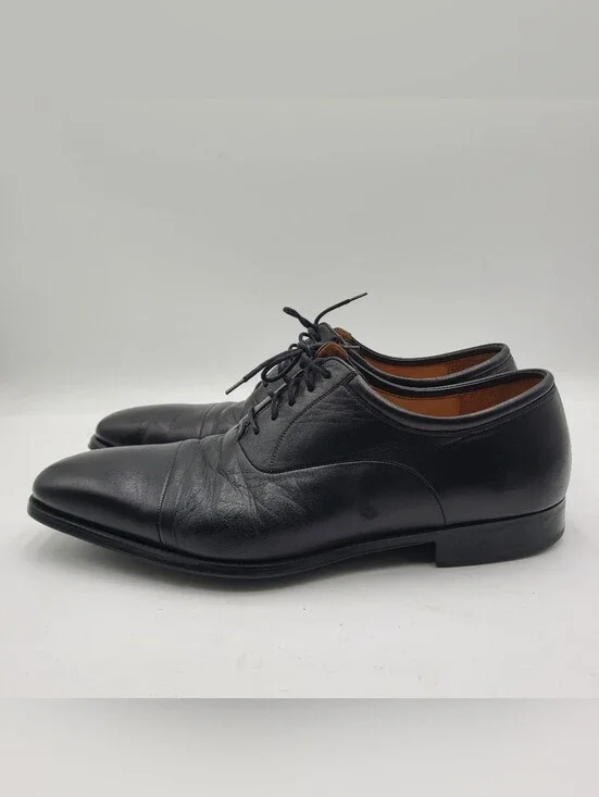 B40 Sz 13 M Mens Magnanni Mens Black Leather Cap Toe Oxford Dress Shoes