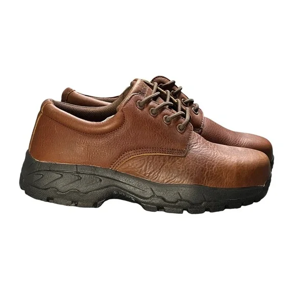 NIB SRMax Burke Men's 7.5 Brown Leather Composite Toe Slip‎ Resistant Work Shoes