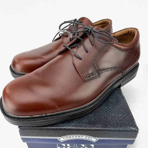 Nunn Bush Fenway‎ Cognac Plain Toe Derby Dress Shoes Mens 12M NIB