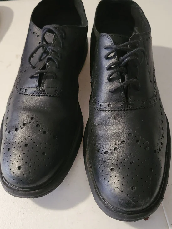 Cole Haan Black Leather Brogue Derby Shoes