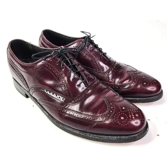 Florsheim Shoes Imperial Wingtip Leather Burgundy Oxblood Cordovan 11.5C‎