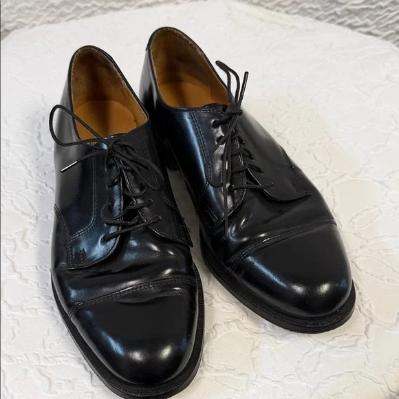 Cole Haan Men’s Black Leather Cap-Toe Derby Dress Shoes