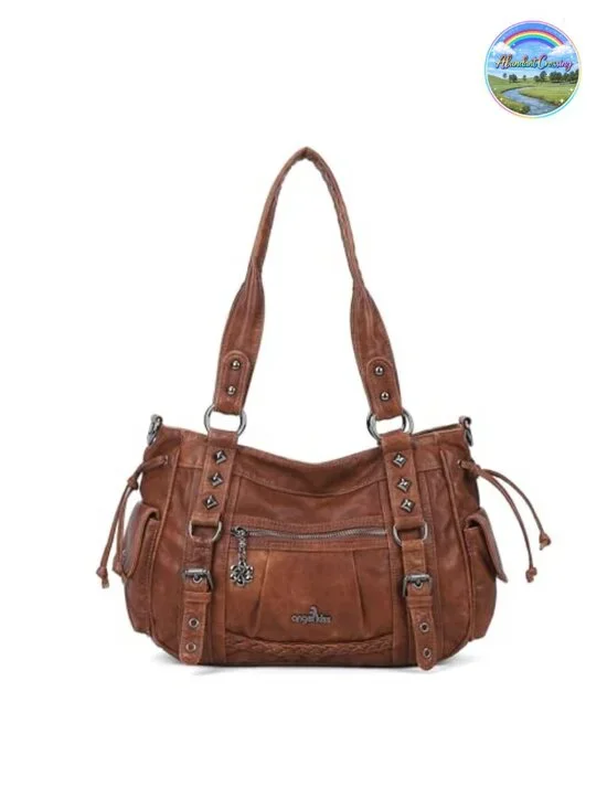 Multi Pocket Retro Hobo Handbag Satchel Tote Vegan Leather Shoulder Bag