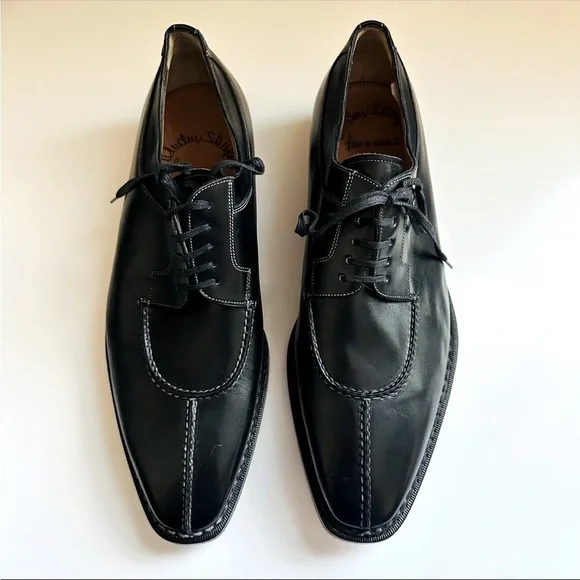 NWT $950 Nordstrom Santoni Men's Black Leather Shoes