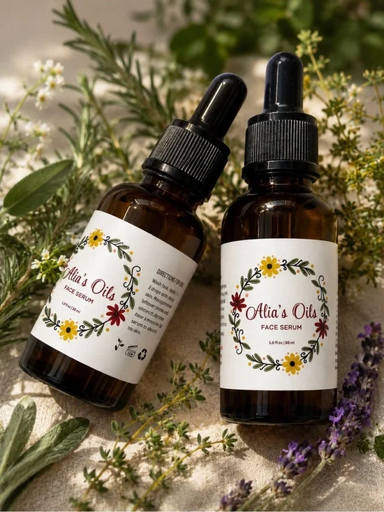 Face Serum – Amber Bottle with Black Dropper (Brown)