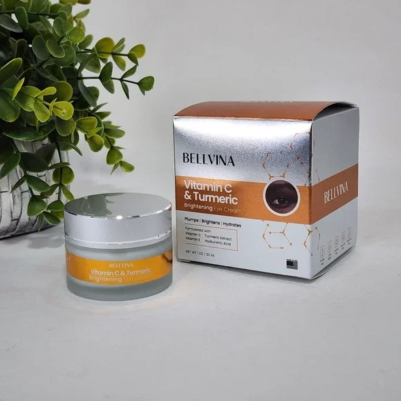 Bellvina Vitamin C & Turmeric Brightening Eye Cream Plumps Hydrates 1 oz / 30 mL