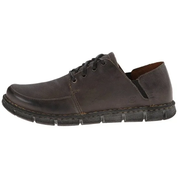 Born Mens Hemlock Brown Leather Fabric Oxford Shoes H20249 Size 9.5