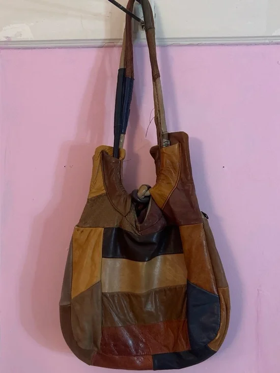 Vintage 90s Patchwork Leather  Bag