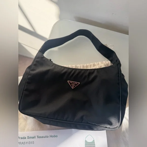 Prada Black re edition Tessuto Hobo Shoulder Bag