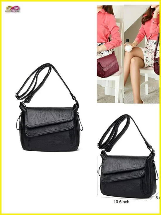 PU Leather Crossbody Hobo Bag Multi-Pocket Travel Shoulder Bag