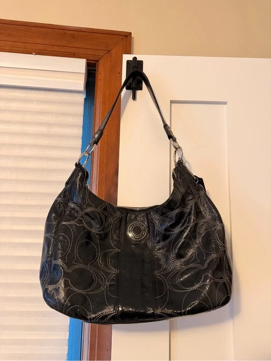 Coach Black Quilted Signature Hobo Bag