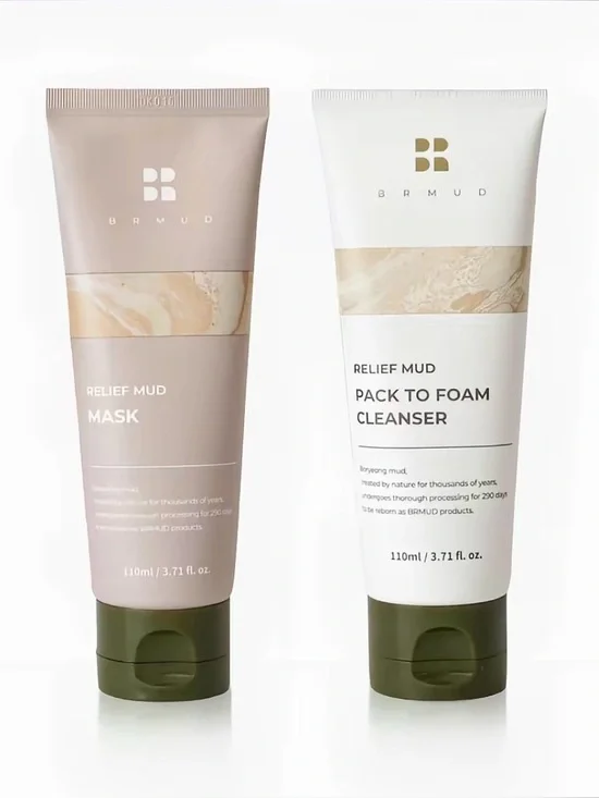 BRMUD Relief Mud Mask & Pack to Foam Cleanser