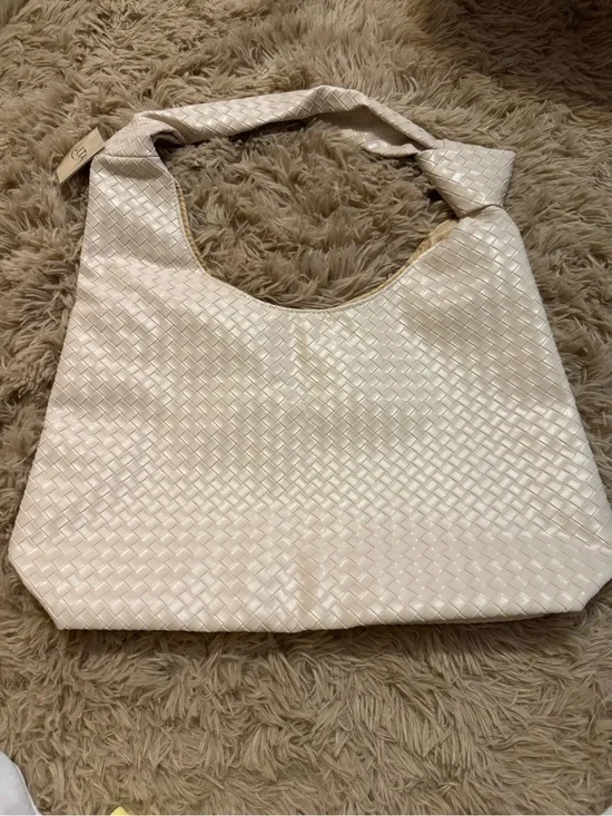 Ulta Beauty Woven Hobo Bag in Cream