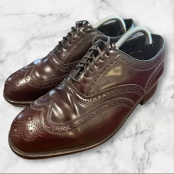 Florsheim 548418 Wingtip Oxford Brown Leather Dress Shoes Mens‎ 10