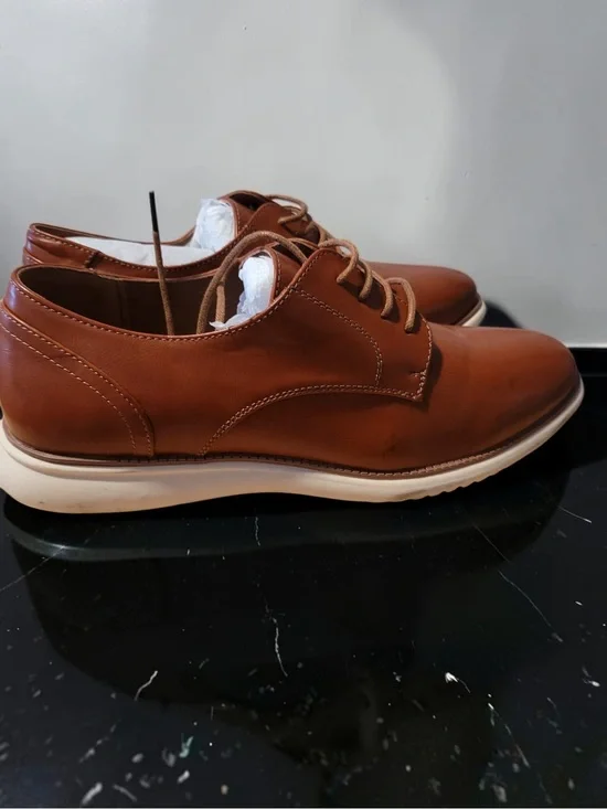 Men's Casual Lace-Up Derby Shoes in brown