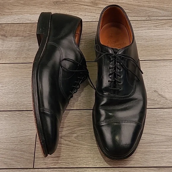 ALLEN EDMONDS Park Avenue‎ Black Leather Cap Toe Sz 11.5 B Mens Dress Shoes