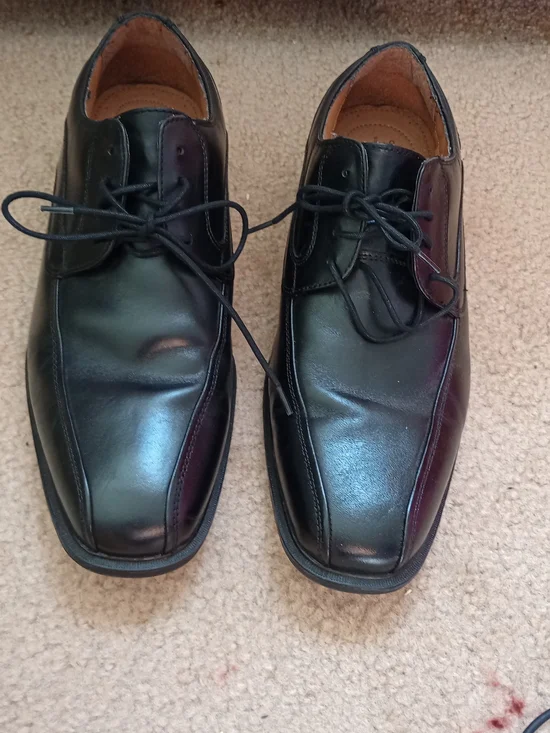 Men's Black Leather Derby Dress Shoes - Classic Lace-Up