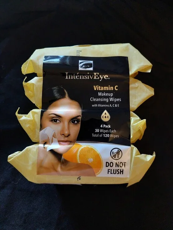 4 Pack Global BEAUTY Rare INTENSIVEYE Vitamin C MakeUp Wipes 120 Vitamins A,C,E