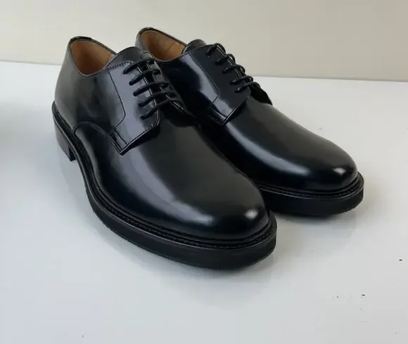 Banana Republic Mens Derby Dress Shoes Sz 11 Leather Made In Portugal Black