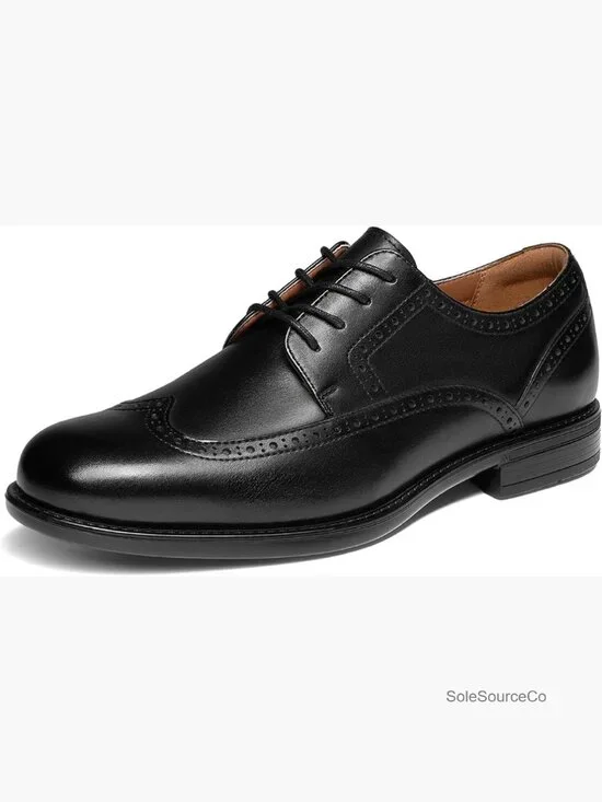 Men's Wingtip Brogue Oxford Dress Shoes Full Grain Leather Comfort