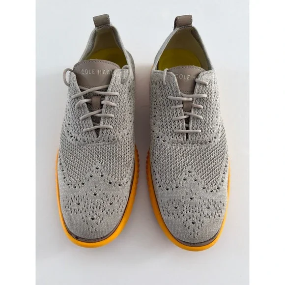 Cole Haan Zerogrand Stitchlite Wingtip Oxford Grey Orange Mens 10M C37260