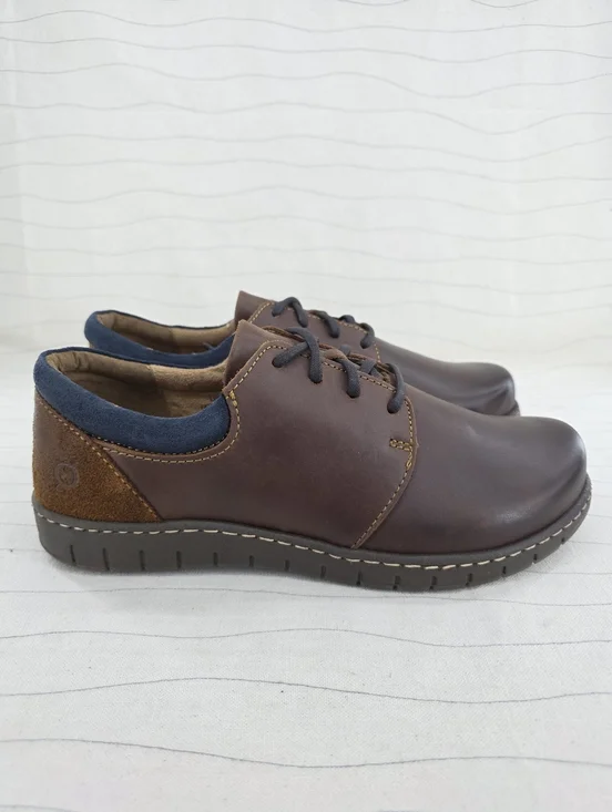 Born Mens Lance Brown Leather Oxford Lace-Up Casual Dress Shoes Size 9 EUC