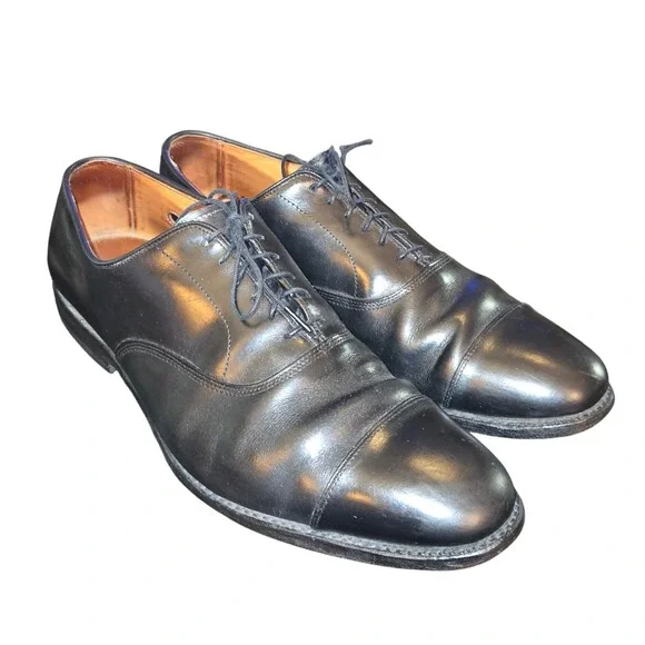 Allen Edmonds Park Avenue Oxford Mens 10.5 B NARROW Black Leather Cap Toe 5615
