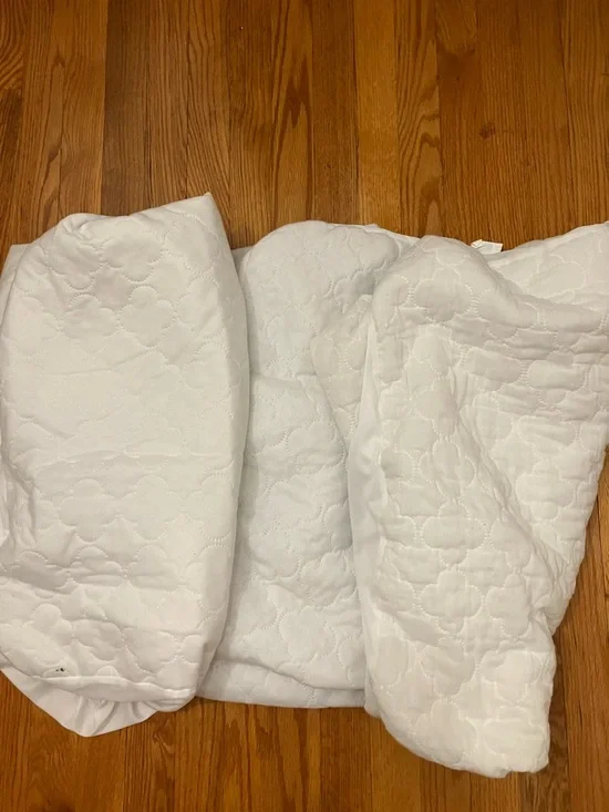 White Quilted Mattress  Crib Pad Protector - Soft Hypoallergenic 3 pack