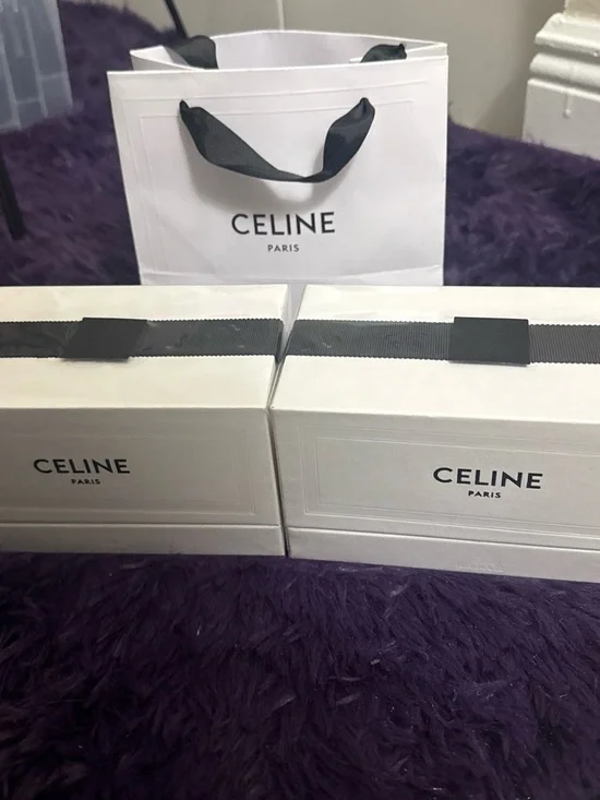 Celine White Packaging with Black Logo Text