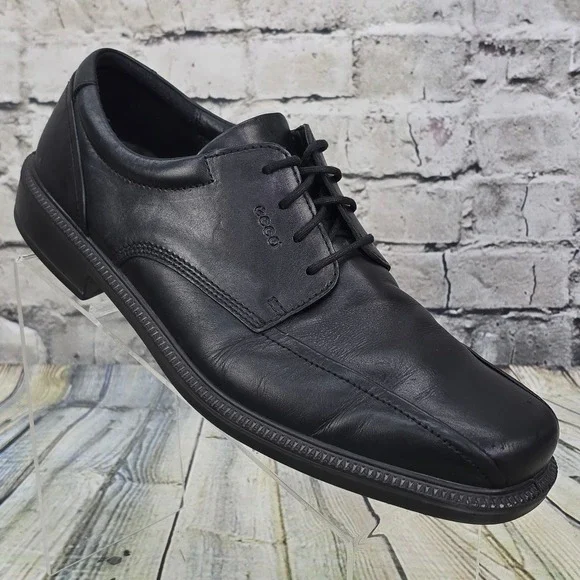 ECCO Helsinki Bicycle Toe Oxford Mens 45 11 Black Leather Dress Shoes Comfort
