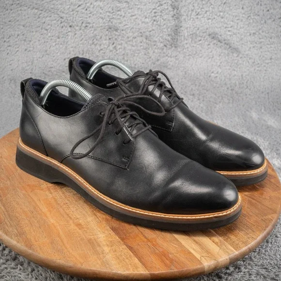 Cole Haan Osborn Plain‎ Toe Derby Shoes Mens 9.5 Black Grand 360 Oxford C33388