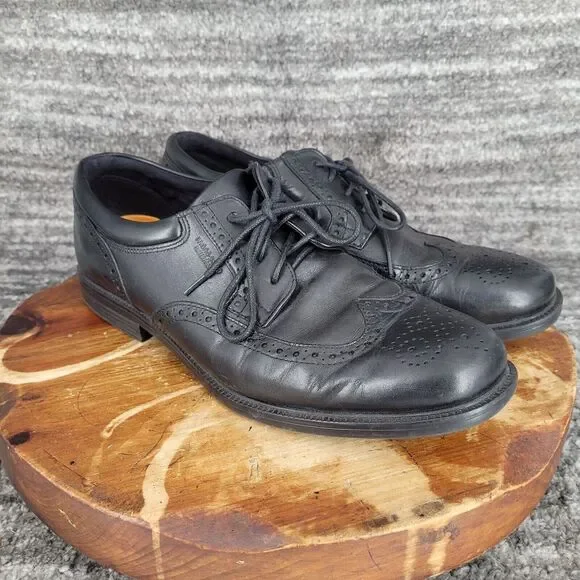 Rockport Hydro Shield‎ Essential Shoes Black Lace Up Leather Sz 10.5
