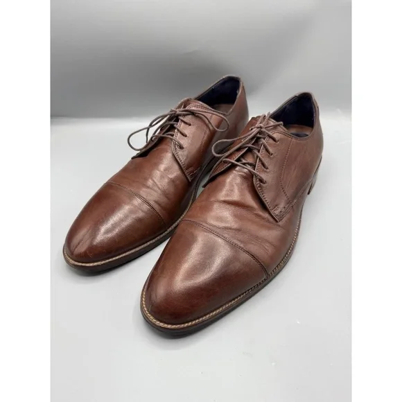 Cole Haan Dress Shoes GRAND.OS Size 13 M‎ Brown Cap Toe Oxford Formal Lace-Up