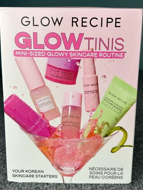Glow Recipe Glowtinis ~ Glowy Skincare Routine ~ 6 Item Travel sz Set NIB 🍉🍸