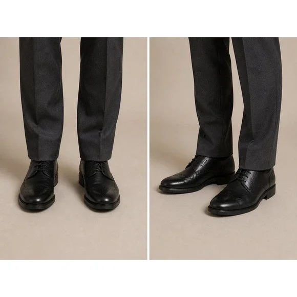 Gravity Defyer Men's Black Wingtip‎ Oxford Dress Shoes Size 10 Comfort Leather