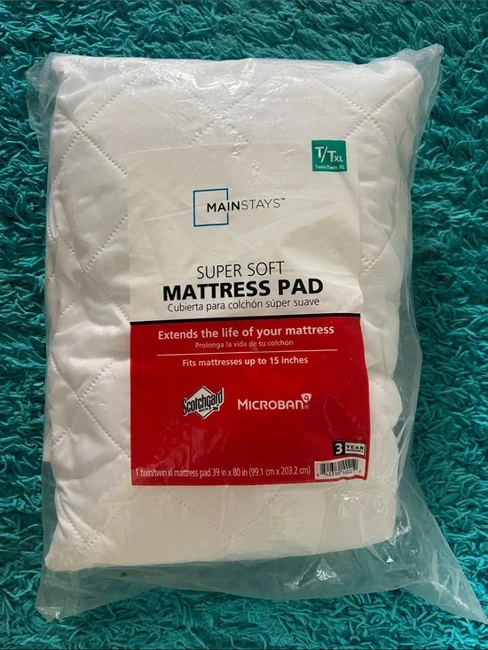 Mainstays White Quilted Super Soft Mattress Pad HM009