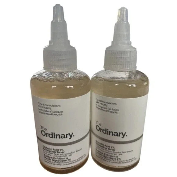 2 NEW w/ Box The Ordinary Glycolic Acid 7% Exfoliating Toner 100ml 3.4oz AHA NWT