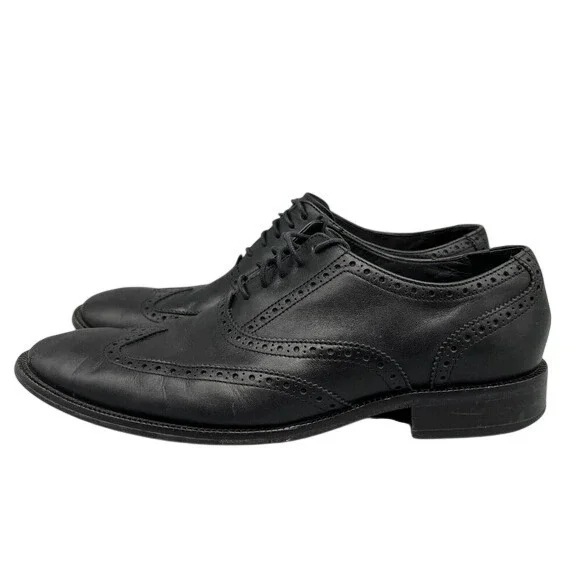 Cole Haan Shoes Mens 11 Black‎ Leather Modern Classics Wingtip Oxfords Business