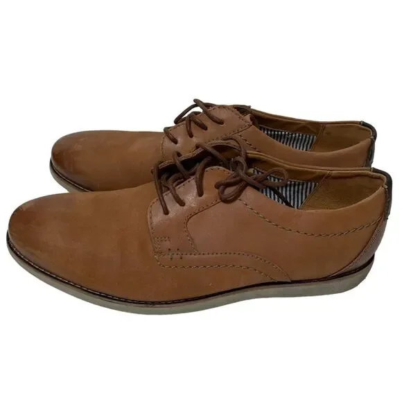 Clarks Collection Brown Leather Oxford Shoes