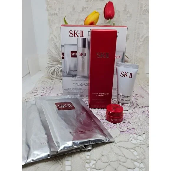 SK-II TREATMENT ESSENCE 2.5oz MASK X2 CLEANSER EYE CREAM 5PC TRAVEL SET NIB