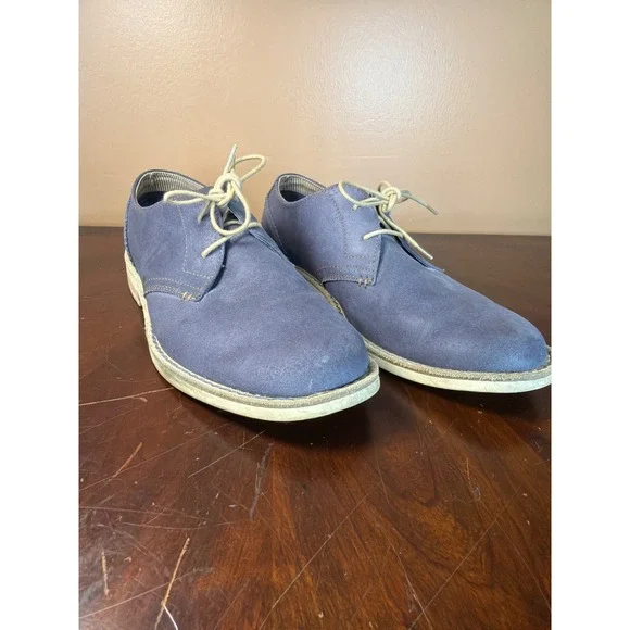 Original‎ Penguin Mens Blue Suede Derby Shoes Lace Up Oxford Casual Dress Shoes