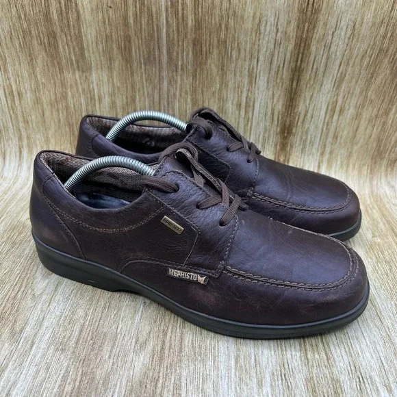 Mephisto Jarno GT Gore-Tex Oxford Men's Size 10 Brown Leather Air-Jet Moc Shoes