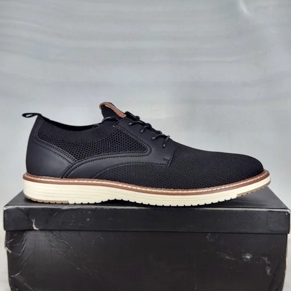 La Milano Summit Oxford Mens Size 13 Black Knit Mesh Dress Casual Shoes