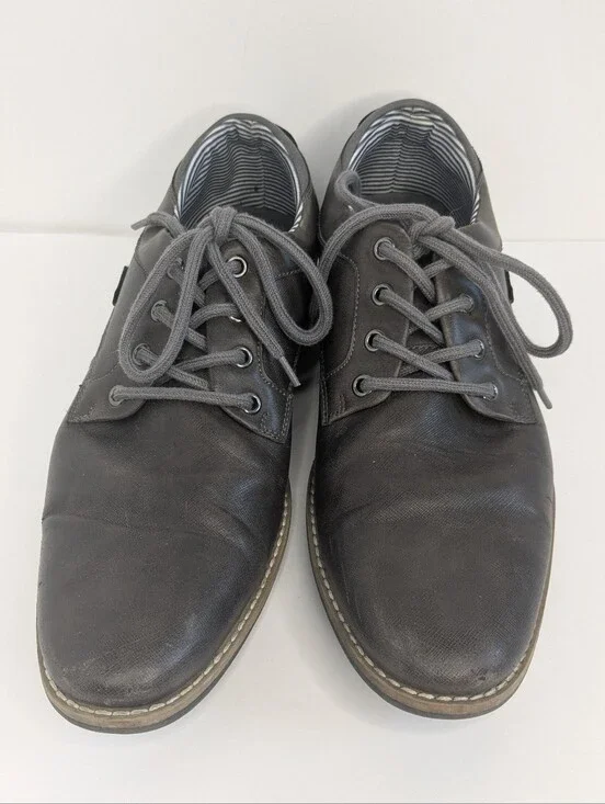 Men's Sonoma Size 10.5 Gray Oxford Dress Shoe Grey Blue Used Good Condition