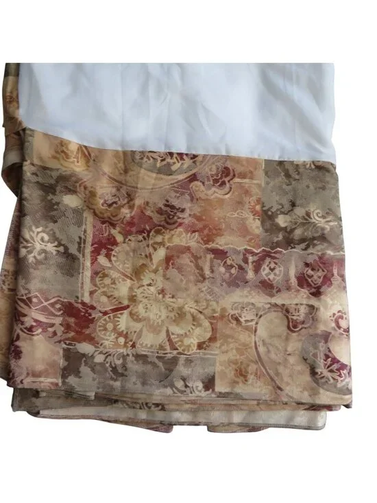 Vintage Burlington Queen Bed Skirt Jacquard Floral 15