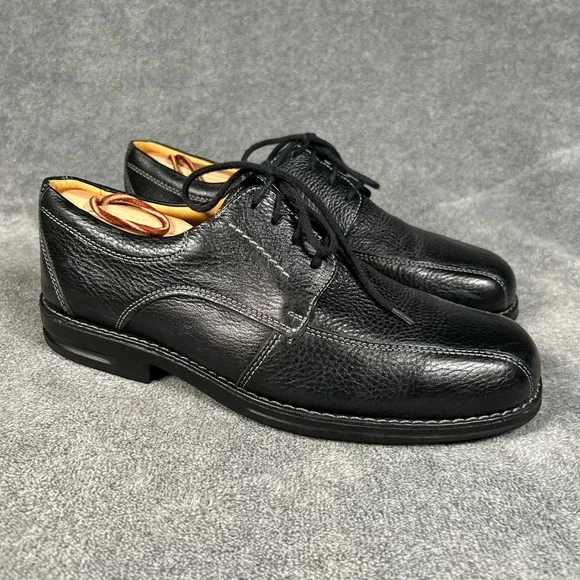 Sandro Moscoloni Bicycle Toe Derby Shoes Mens 9.5 Black Pebbled Leather Brazil
