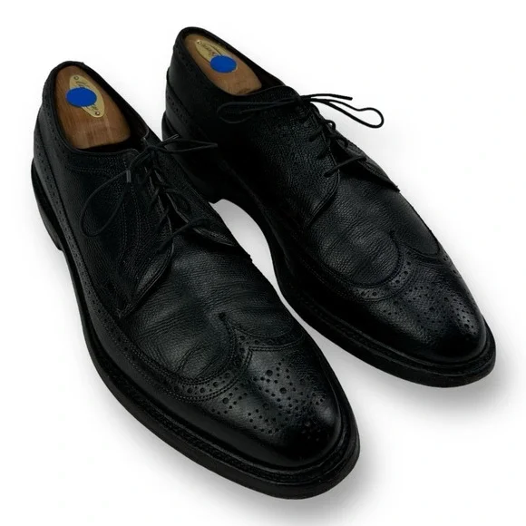 Allen Edmonds MacNeil Black‎ Pebbled Leather Wingtip Derby Dress Shoes 10.5 C