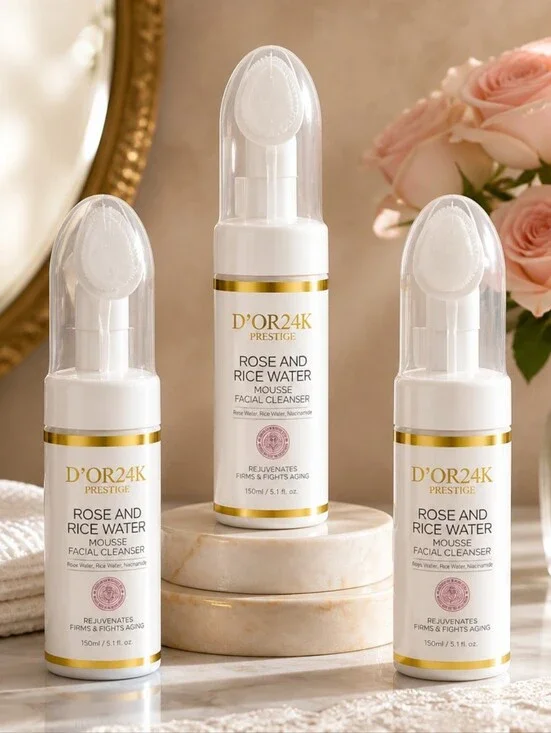 Rose and Rice Water Mousse Facial Cleanser-Set of 3