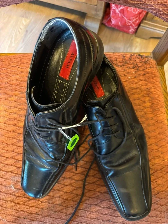 Alfani Men's Black Leather Lace-Up Oxfords