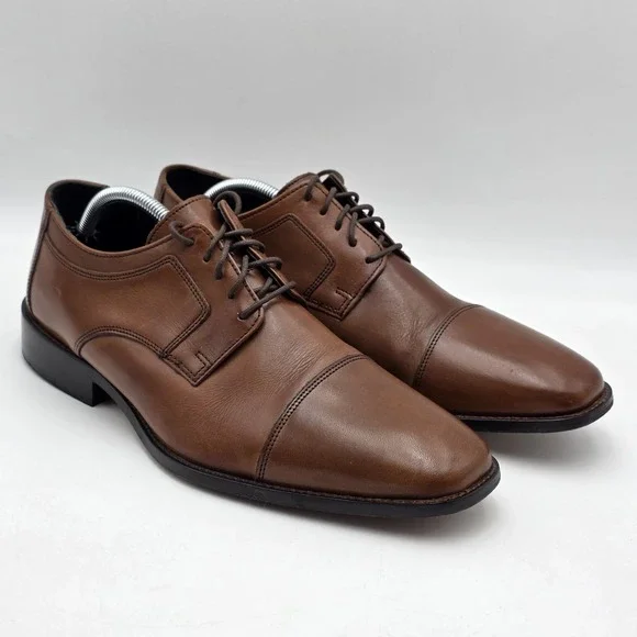 Murphy by Johnston & Murphy 59-11566 Men's 11W Brown Leather Cap Toe Oxford
